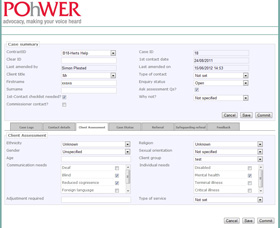 screenshot of a Plesilium software development for POhWER